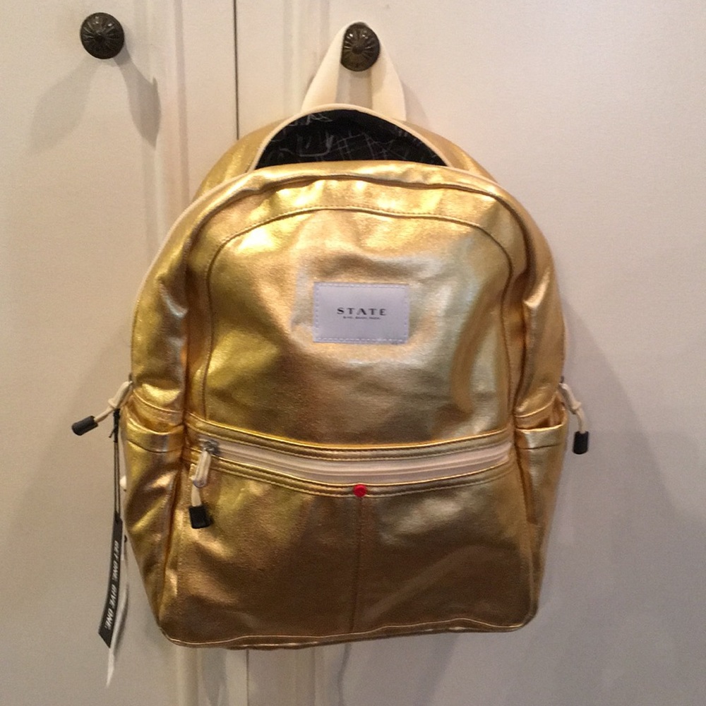 NWT State backpack in gold